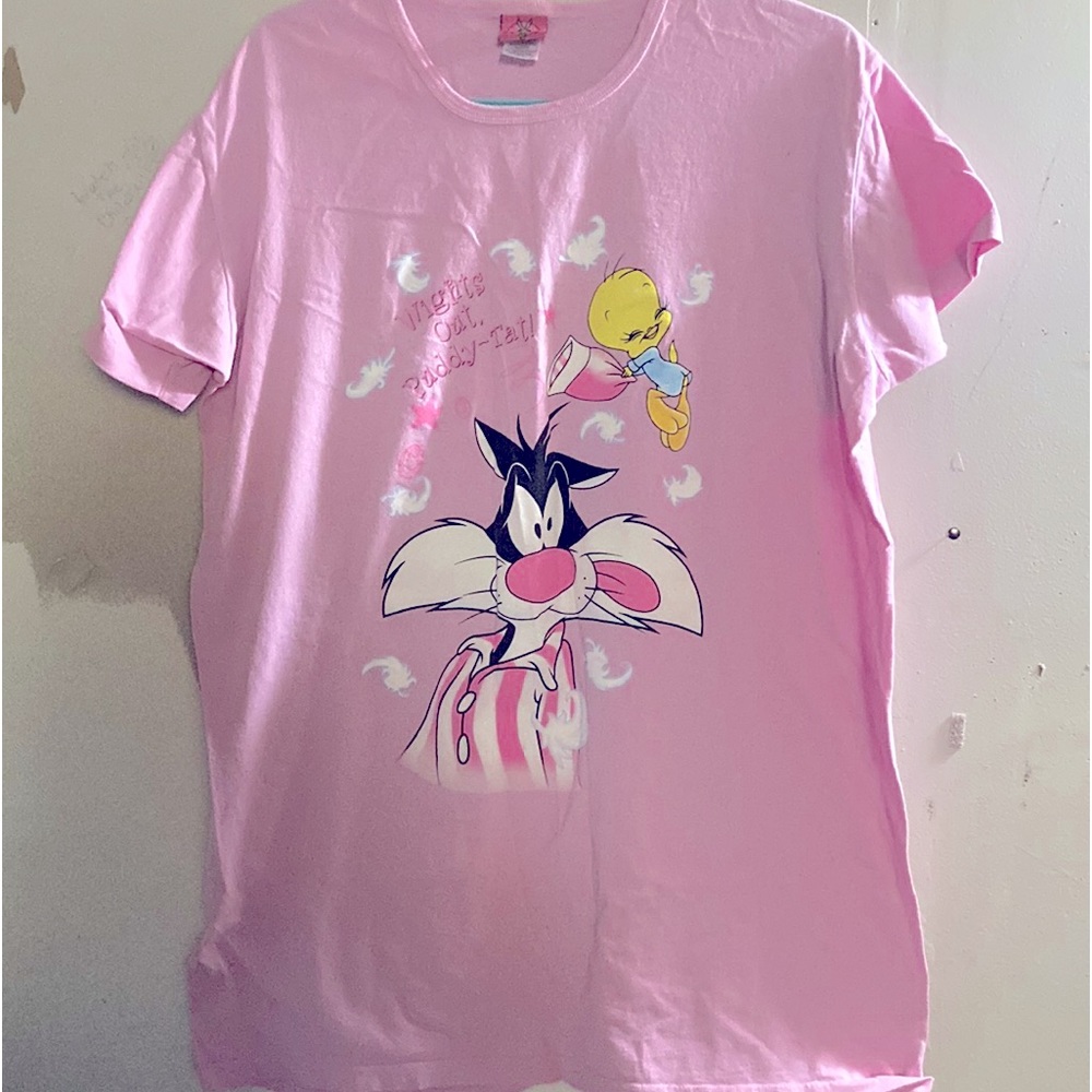 Baby Pink Warner Bro. Oversized Sleep Shirt